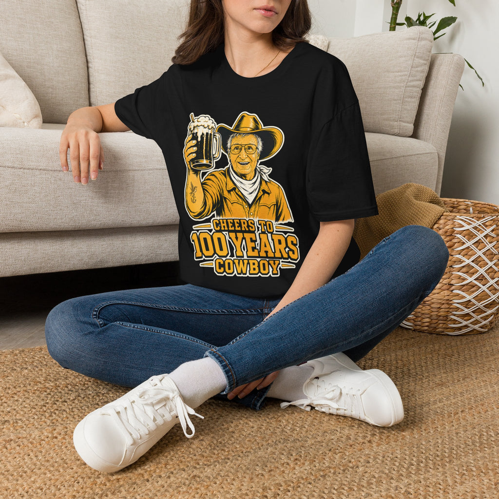 Cheers to 100 Years Cowboy T Shirt