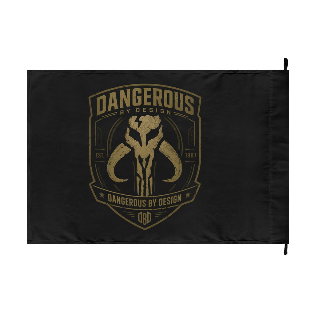 Dangerous by Design Mythosaur Creed Flag — Double-Sided Black Flag