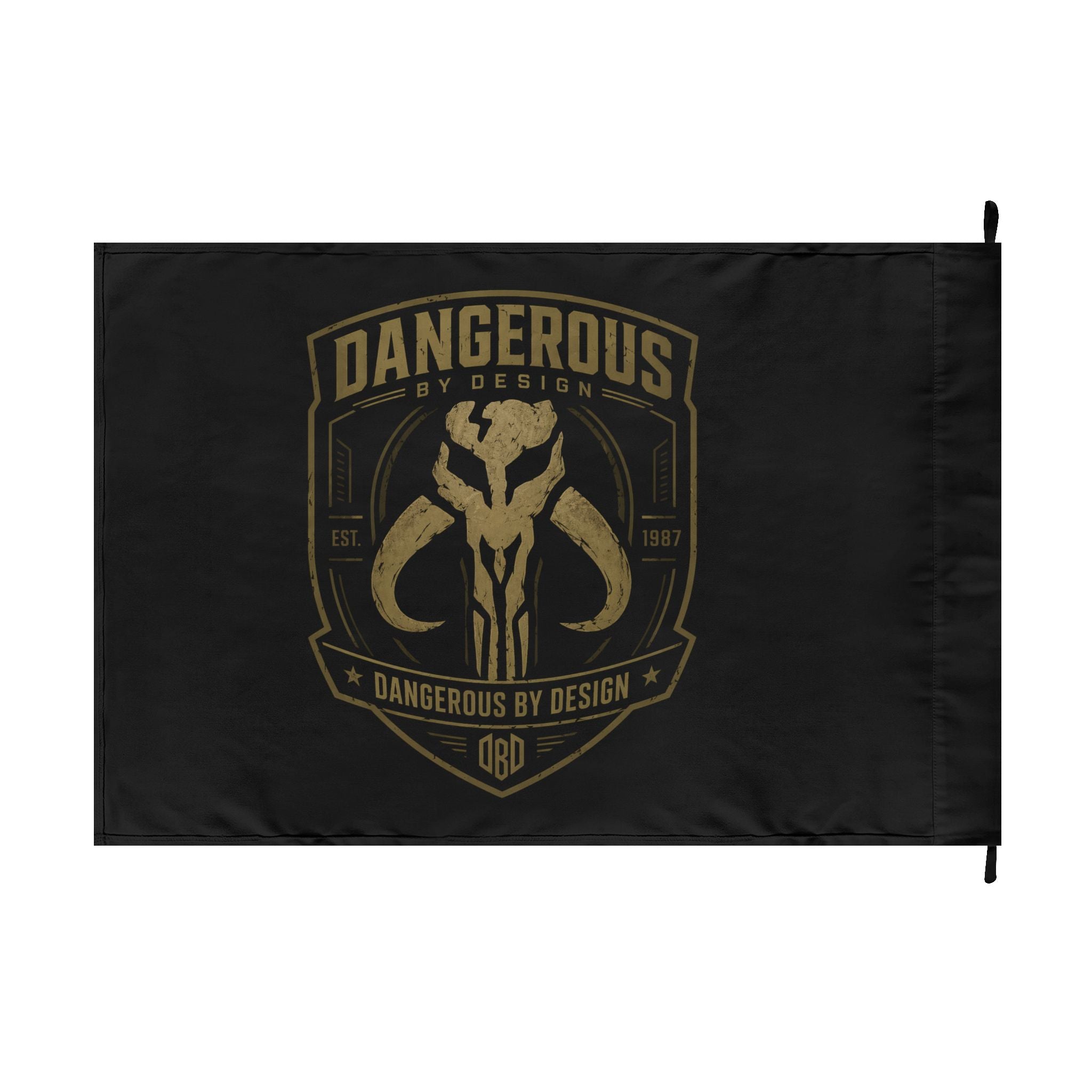 Dangerous by Design Mythosaur Creed Flag — Double-Sided Black Flag